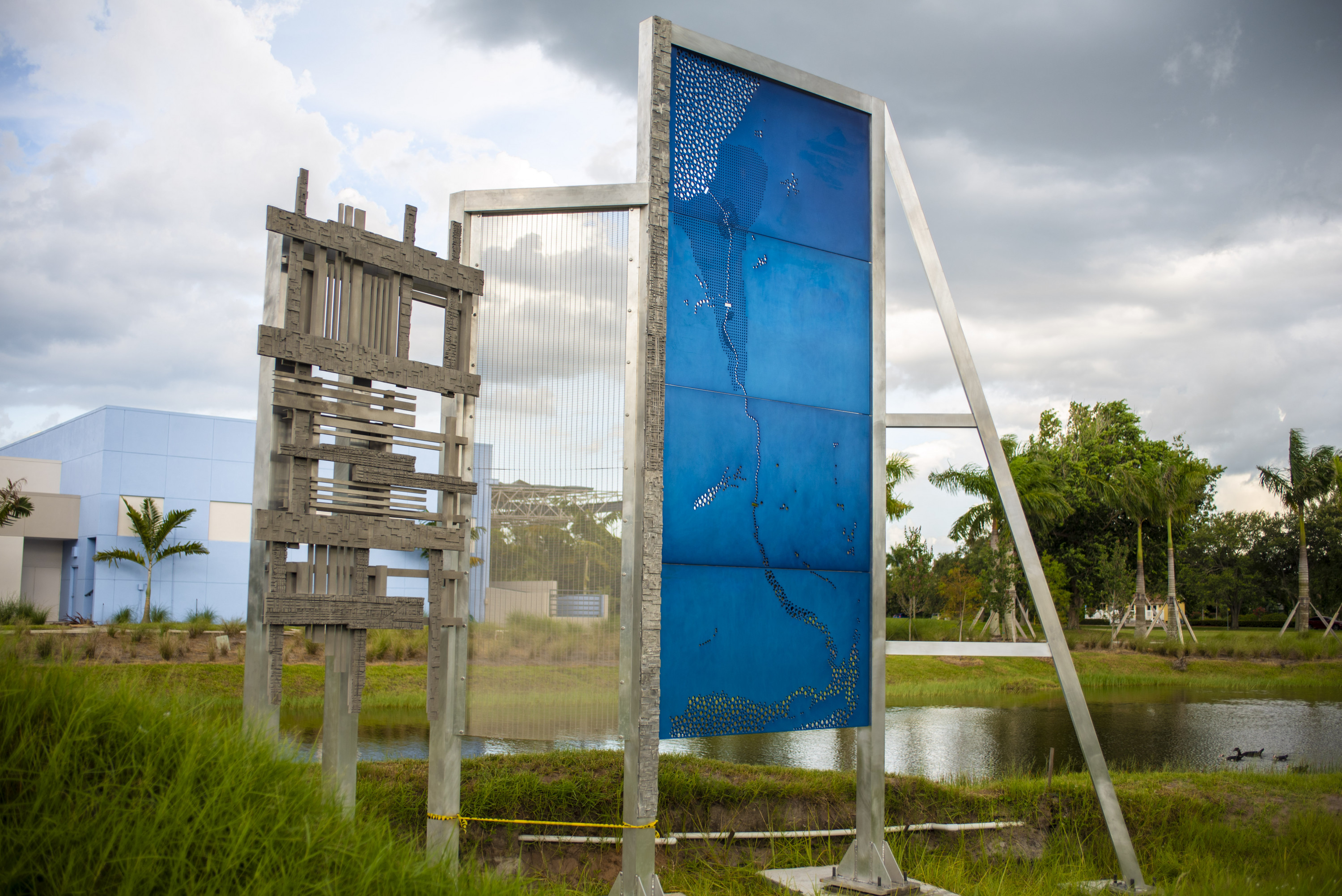 “Caloosahatchee Water Wall” by Michael Singer, part of Alliance ArtPark